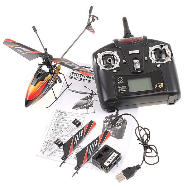 Helicóptero 4CH 2.4Ghz V911 23 cm Radio Remote
