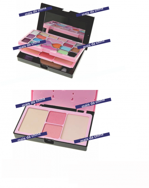 Eye Shadow Professional + Pó Facial + Rouge + Case espelho d